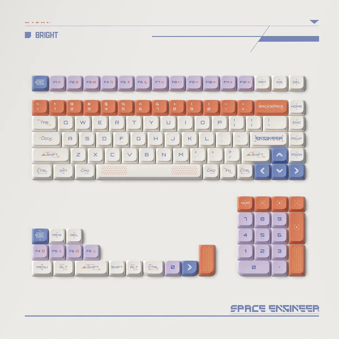 Nuphy x Keytok Low-Profile Space Engineer nSA Dye-sub PBT Keycaps - Image 3