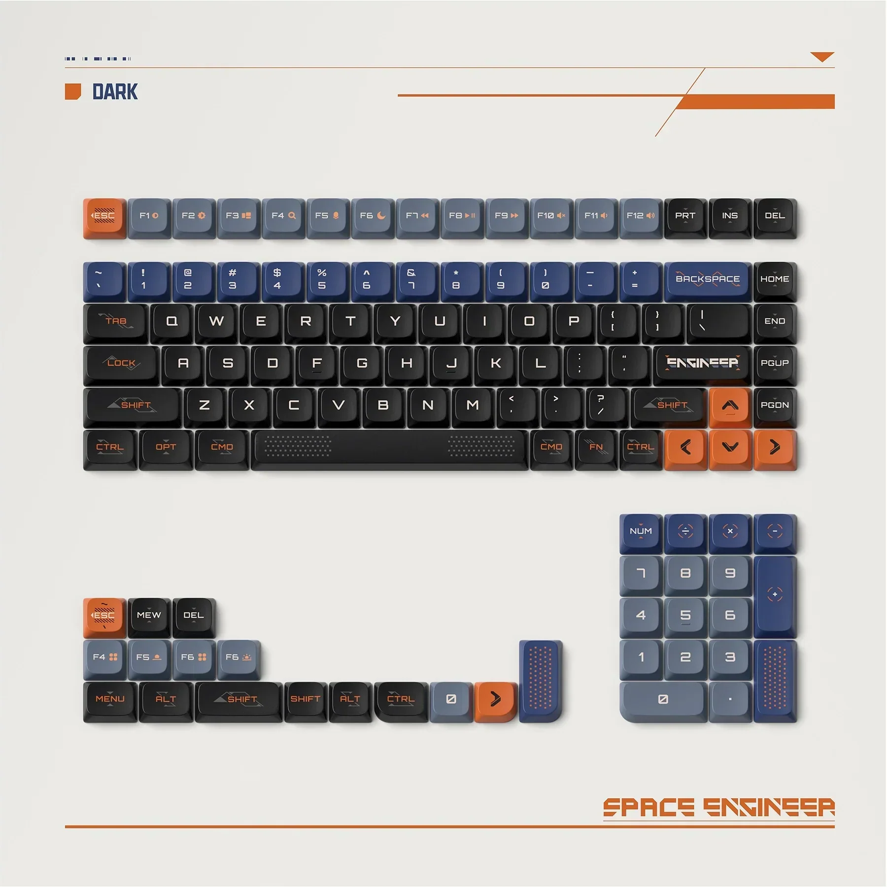 Nuphy x Keytok Low-Profile Space Engineer nSA Dye-sub PBT Keycaps - Image 6