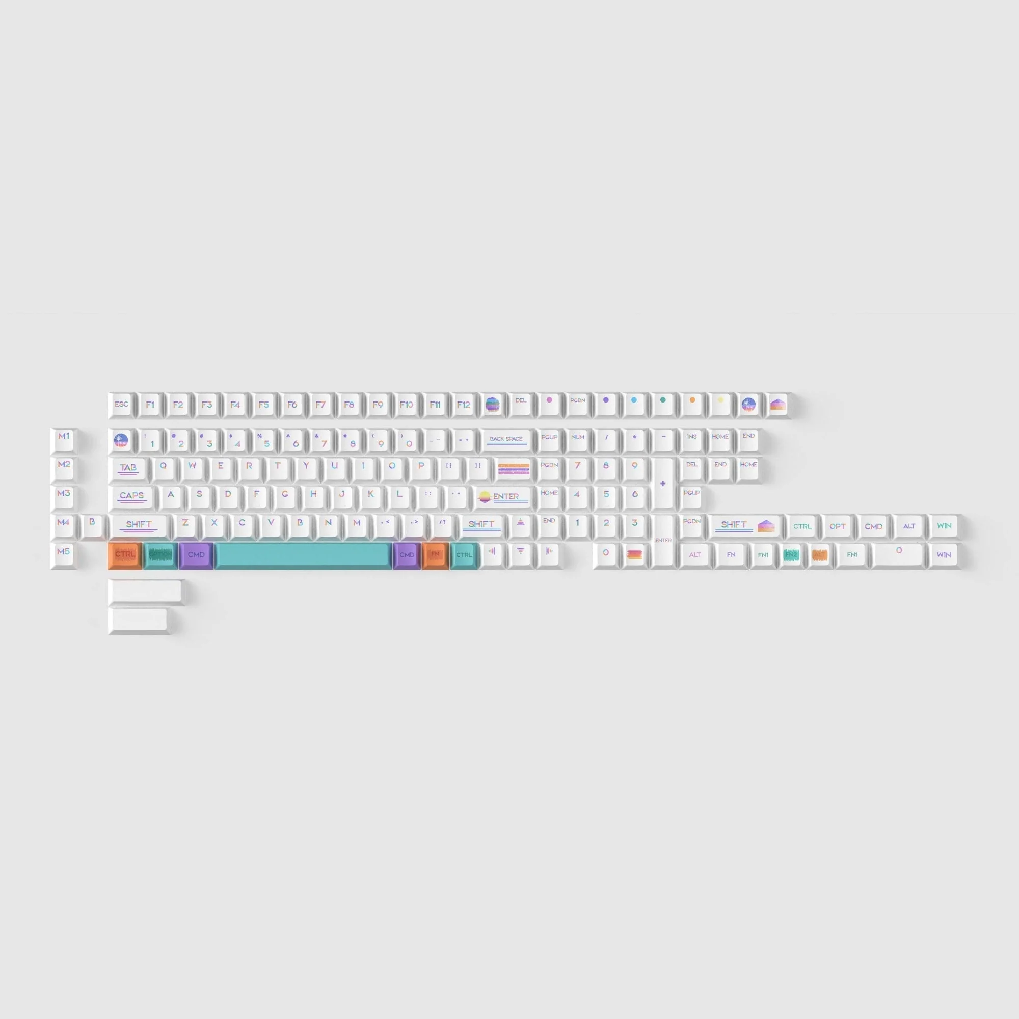 Pixel Sunset - Cherry Profile Dye-Sub PBT Full Keycap Set - Image 2
