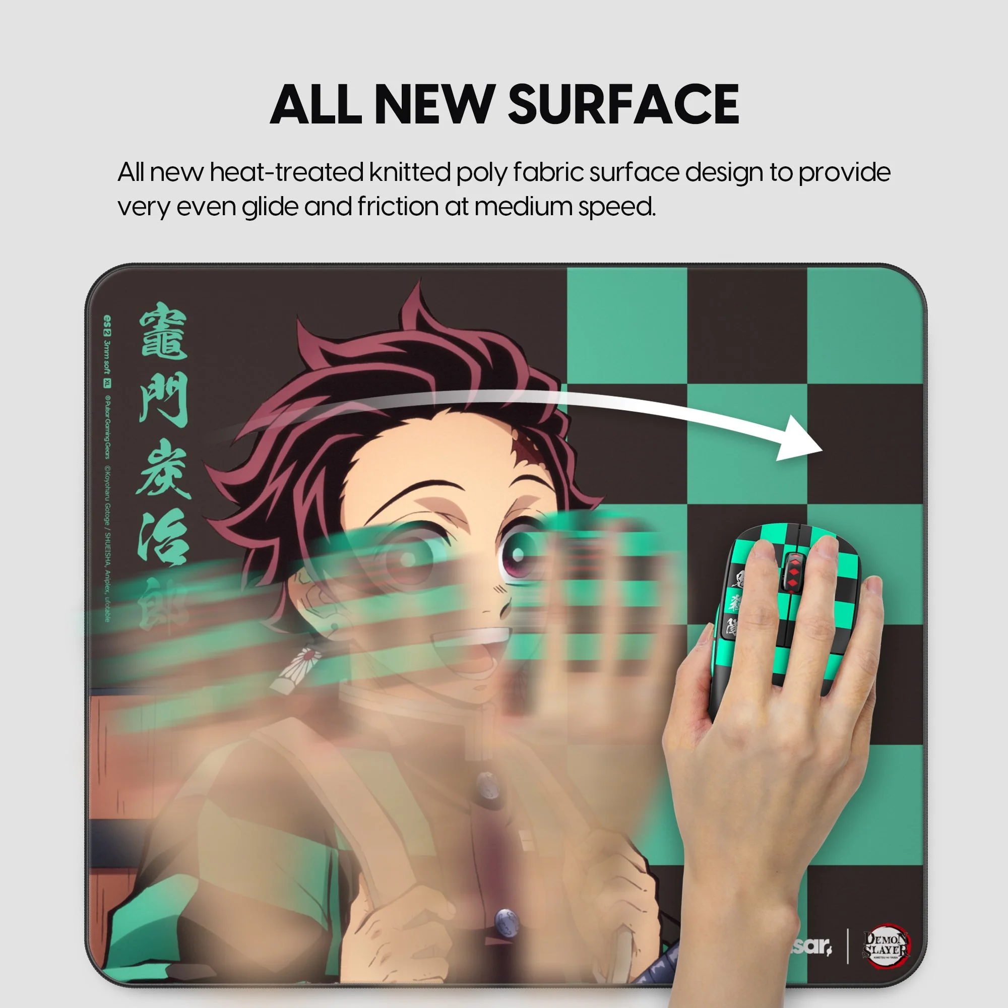 Pulsar ES2 eSports 490x420x3mm XL Mouse Pad - Tanjiro Edition - Image 4