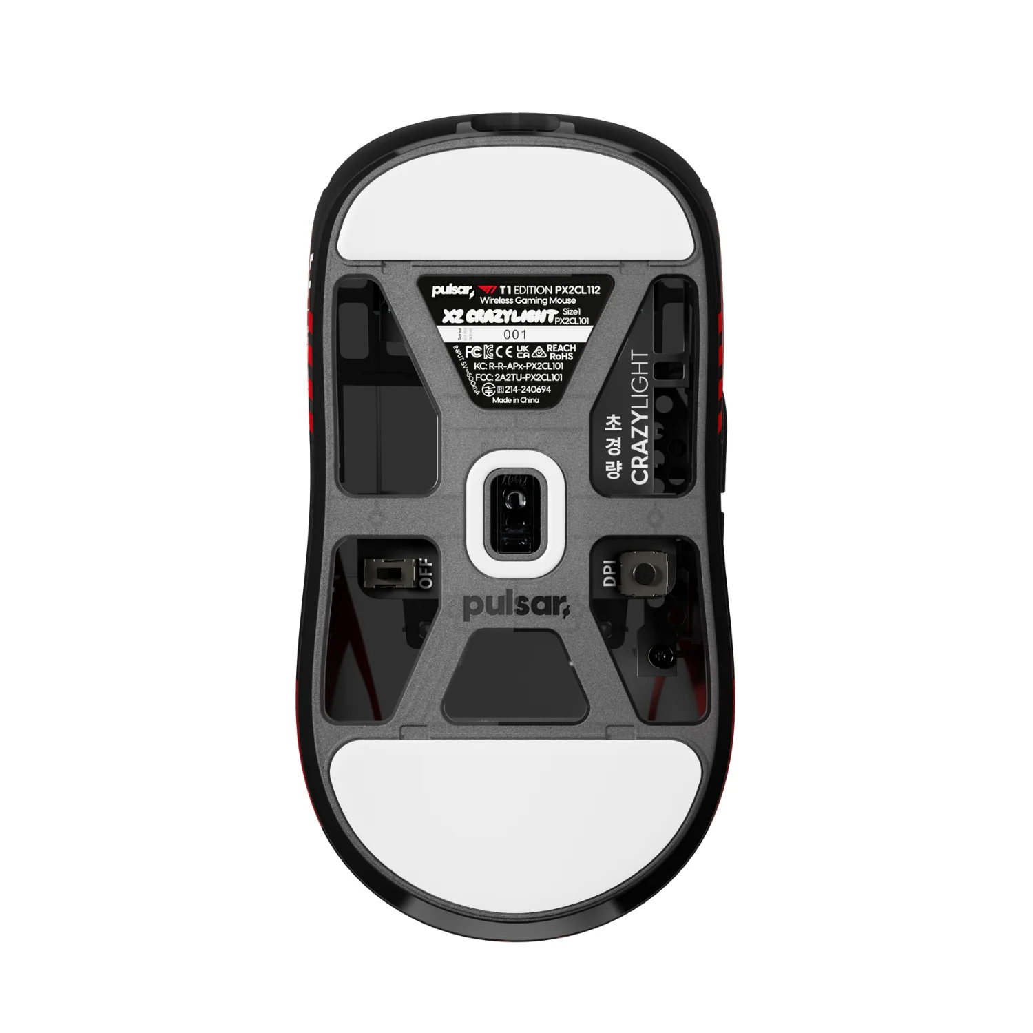Pulsar X2 CrazyLight 8K 35g Ultra-Lightweight Wireless Gaming Mouse -T1 Edition (Black) - Image 4
