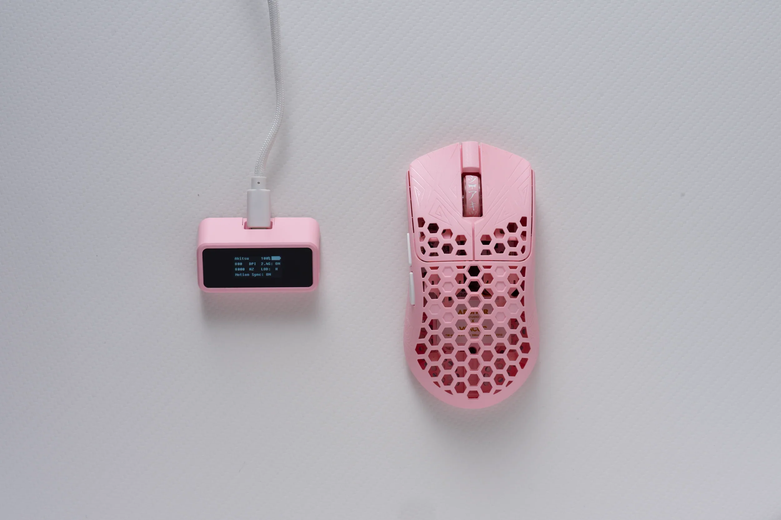 TENKO®-AKITSU Pink Carbon Fiber 8K Wireless Gaming Mouse（Pre-Order） - Image 11