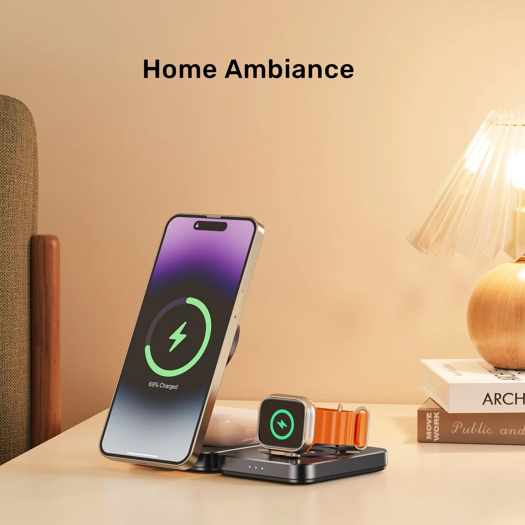 Unitek Qi2 Foldable 3-in-1 Wireless Charging Station iPhone 15W / Apple Watch 2.5W / Airpod 3W (Black) - Image 17