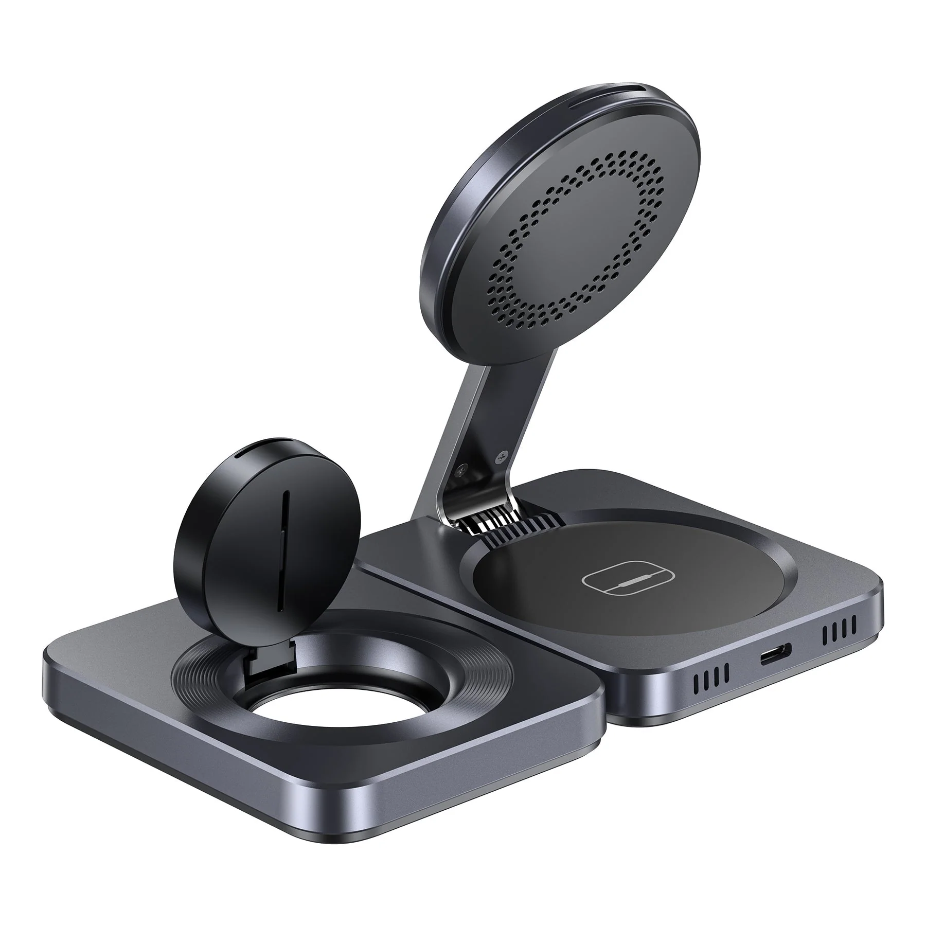 Unitek Qi2 Foldable 3-in-1 Wireless Charging Station iPhone 15W / Apple Watch 2.5W / Airpod 3W (Black) - Image 5