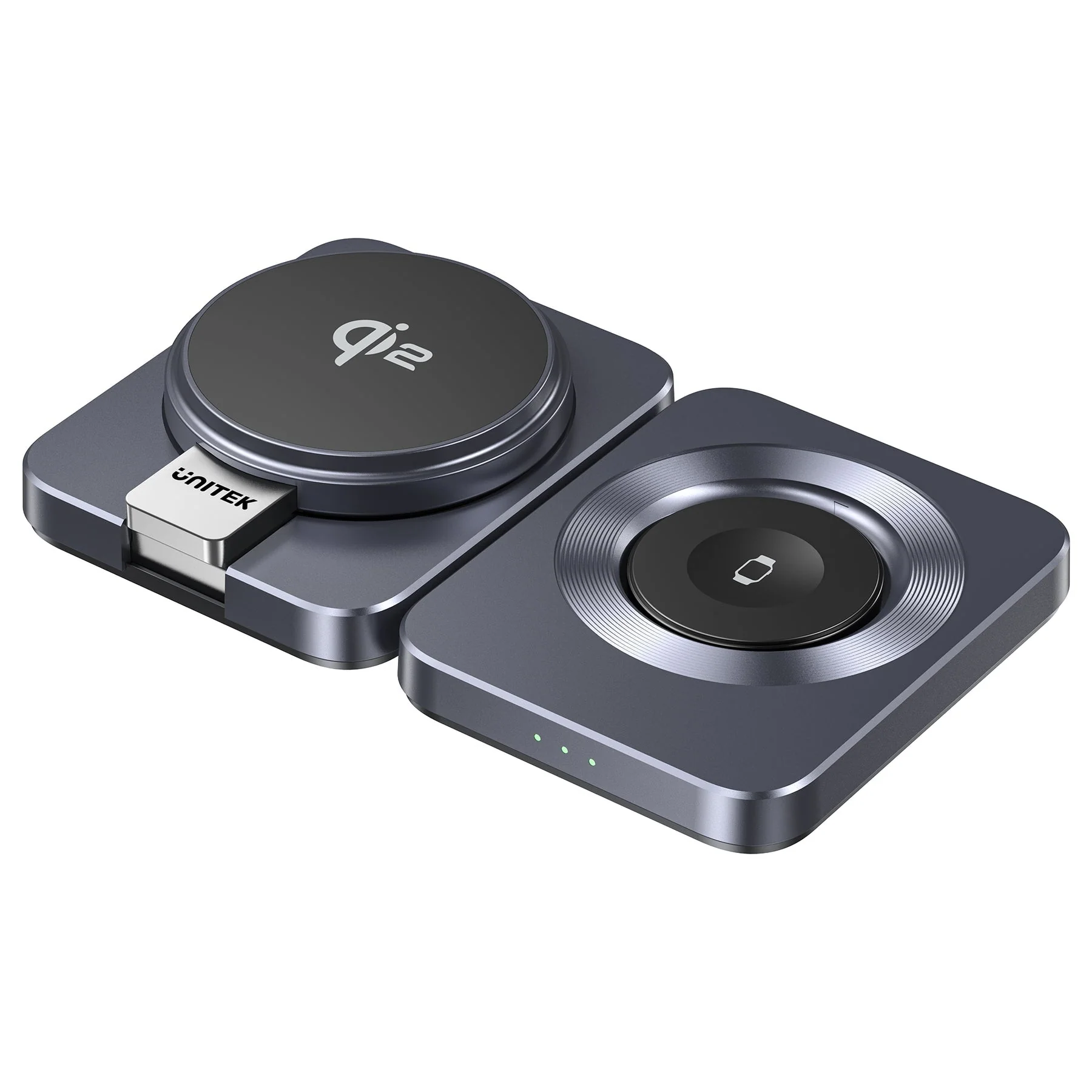 Unitek Qi2 Foldable 3-in-1 Wireless Charging Station iPhone 15W / Apple Watch 2.5W / Airpod 3W (Black) - Image 6