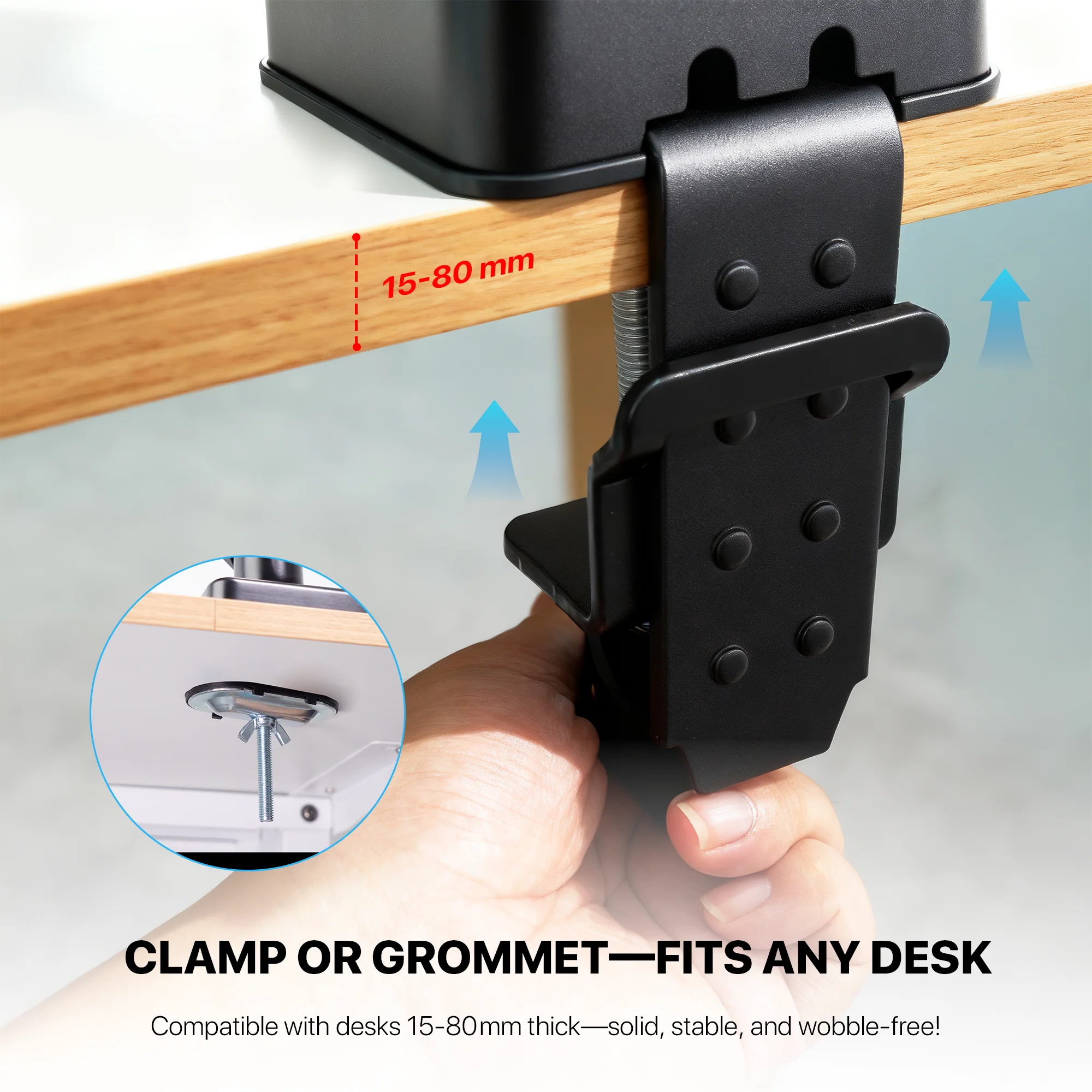 Fantech WorkStation MBS1 Single-Arm Monitor Bracket 90 Degree Tilt - Image 6