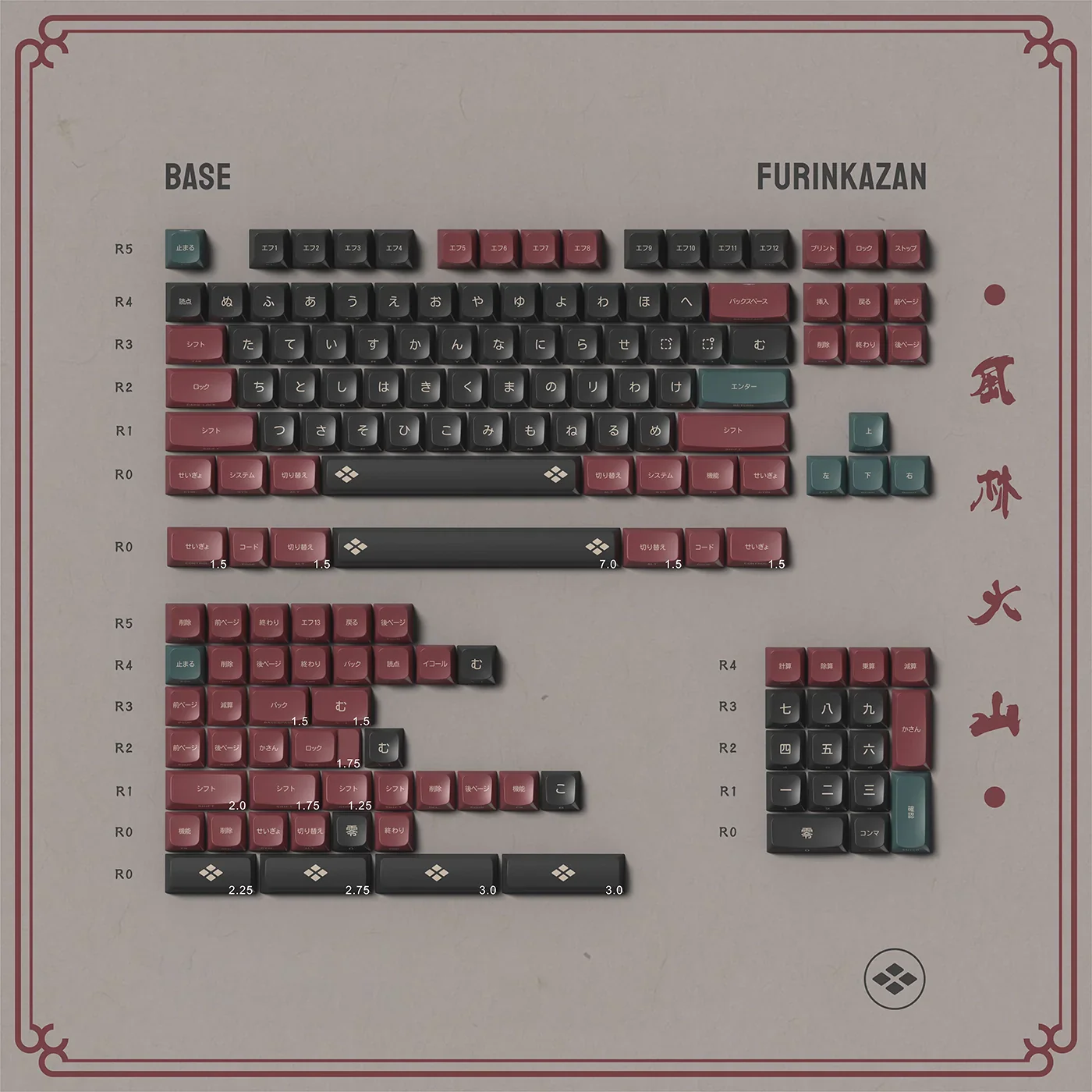 WPJ FURINKAZAN WDA Profile Full Kit Keycap Set