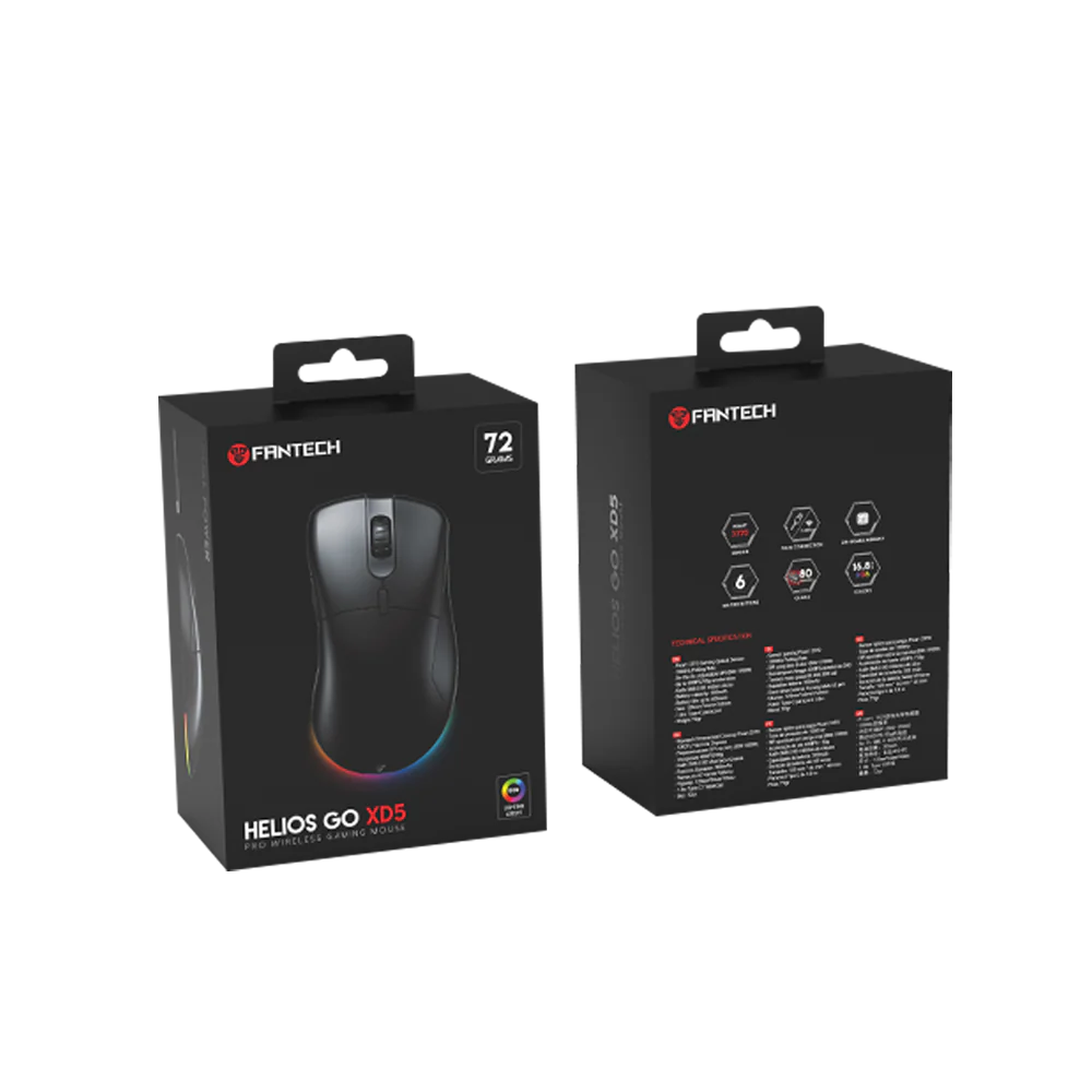 Fantech XD5 Gaming PC Wireless Mouse PIXART 3370 RGB Light 72gr Computer Mice - Image 6