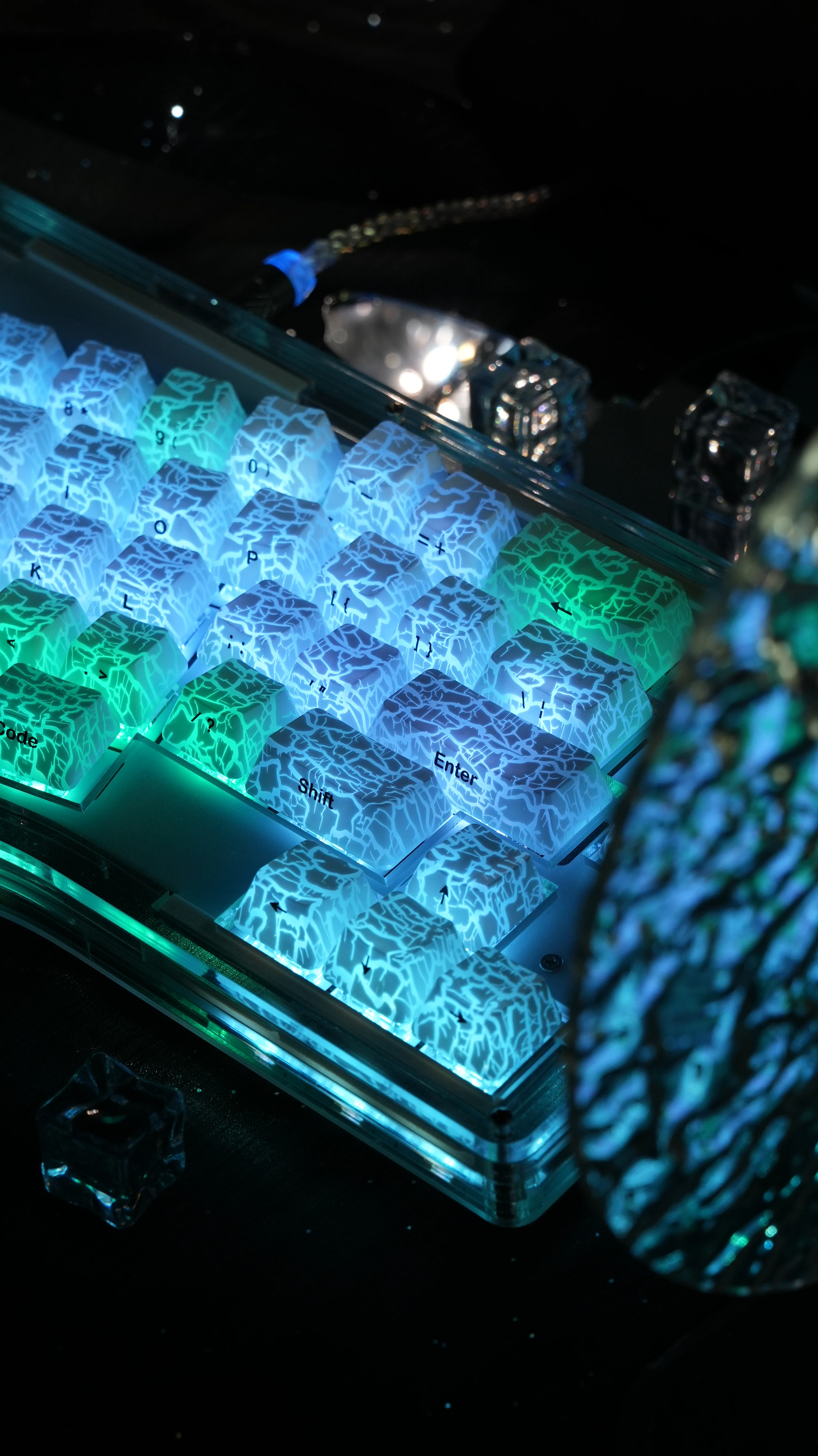 XVX Ice Crack series Pattern Shine Keycaps - Image 4