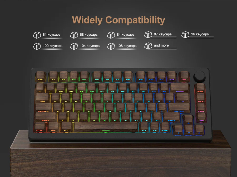 XVX Keycaps Walnut PBT Keycap Set - Image 3