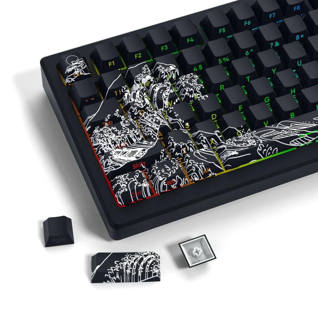 XVX Wave of Kanagawa Cherry Profile Side Print Dye-sub PBT Keycap Set - Image 4