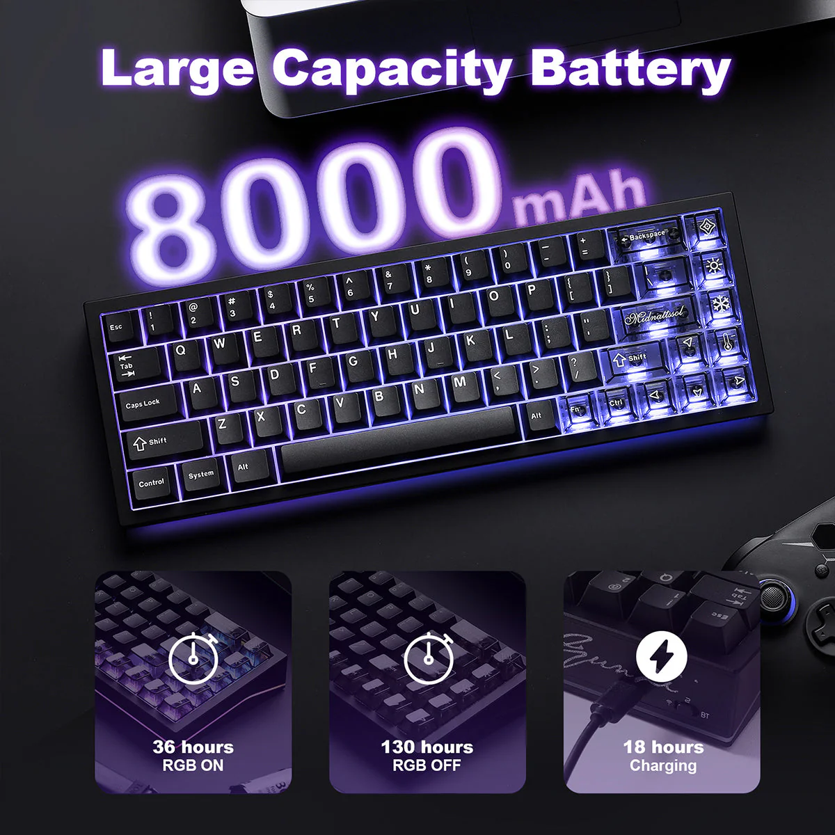 YUNZII AL65 QMK/VIA Hollow Gasket Wireless Mechanical Keyboard - Image 12