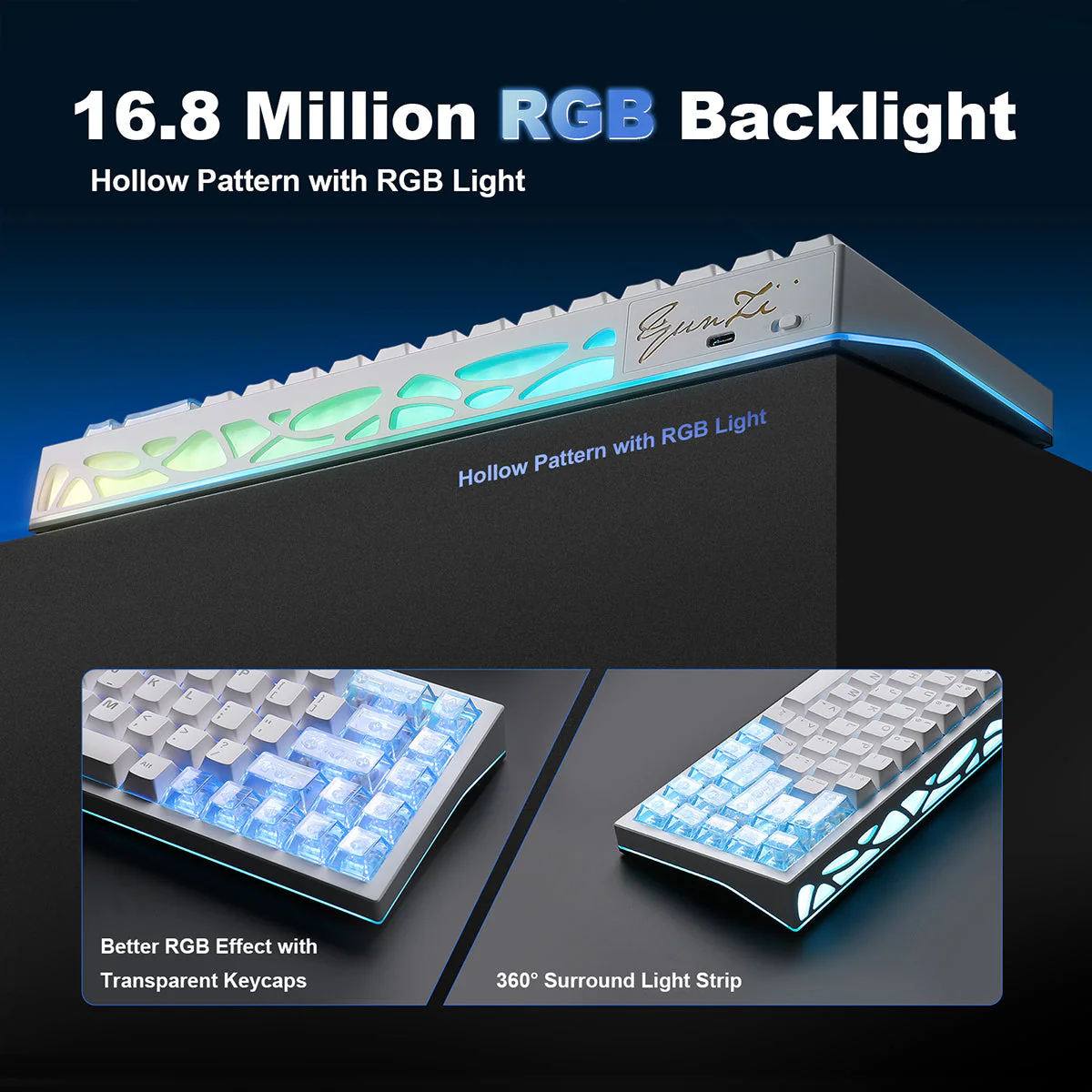 YUNZII AL65 QMK/VIA Hollow Gasket Wireless Mechanical Keyboard - Image 26