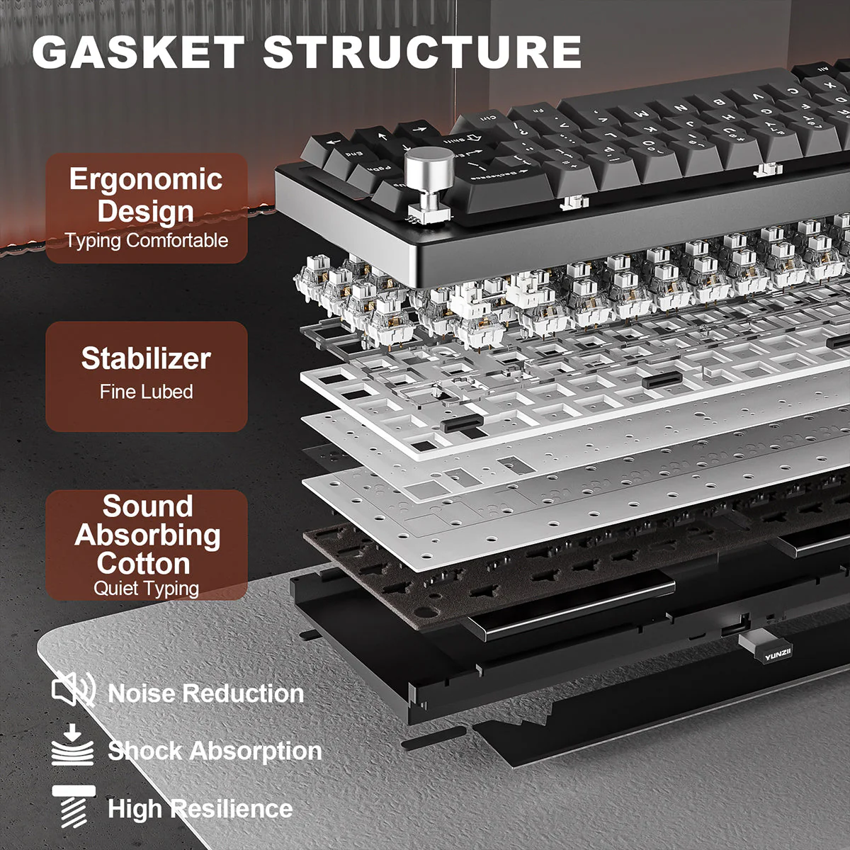 YUNZII AL68 QMK/VIA Tri-Mode Hot-Swap Wireless Mechanical Keyboard - Image 13