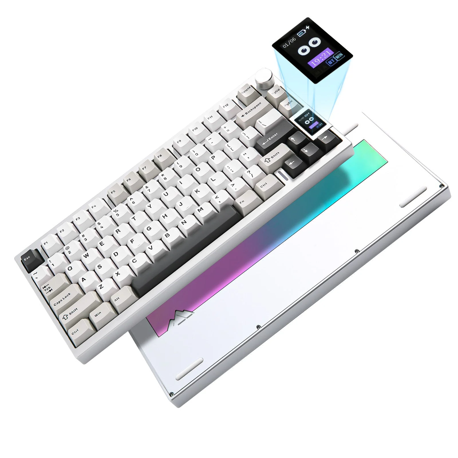 YUNZII AL80 QMK Aluminum Wireless Mechanical Keyboard with LCD Screen - Image 4