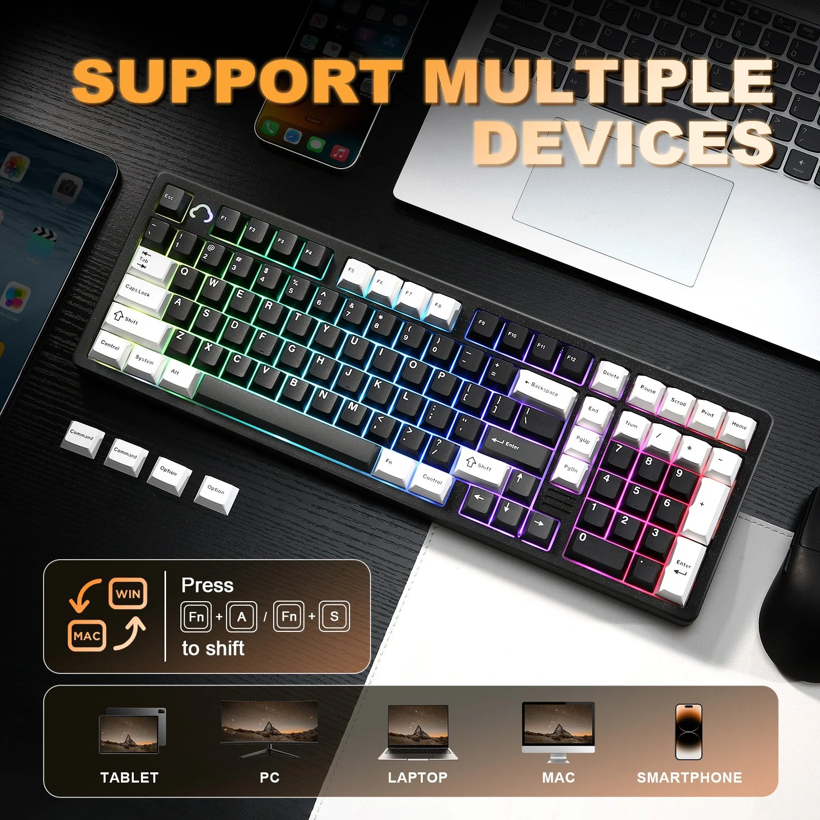 YUNZII AL98 QMK/VIA Hot-Swap Wireless Aluminum Mechanical Gaming Keyboard - Image 2