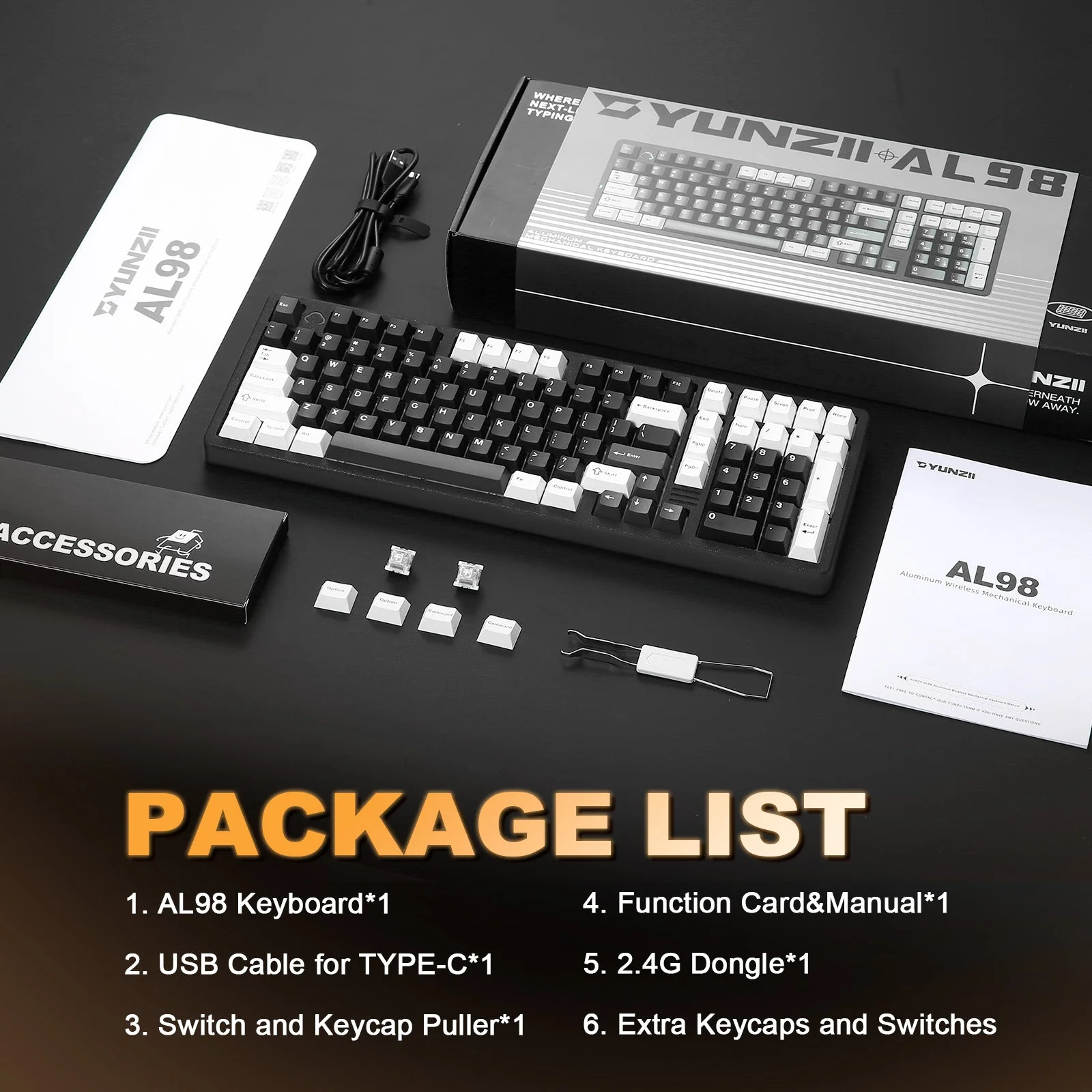 YUNZII AL98 QMK/VIA Hot-Swap Wireless Aluminum Mechanical Gaming Keyboard - Image 3