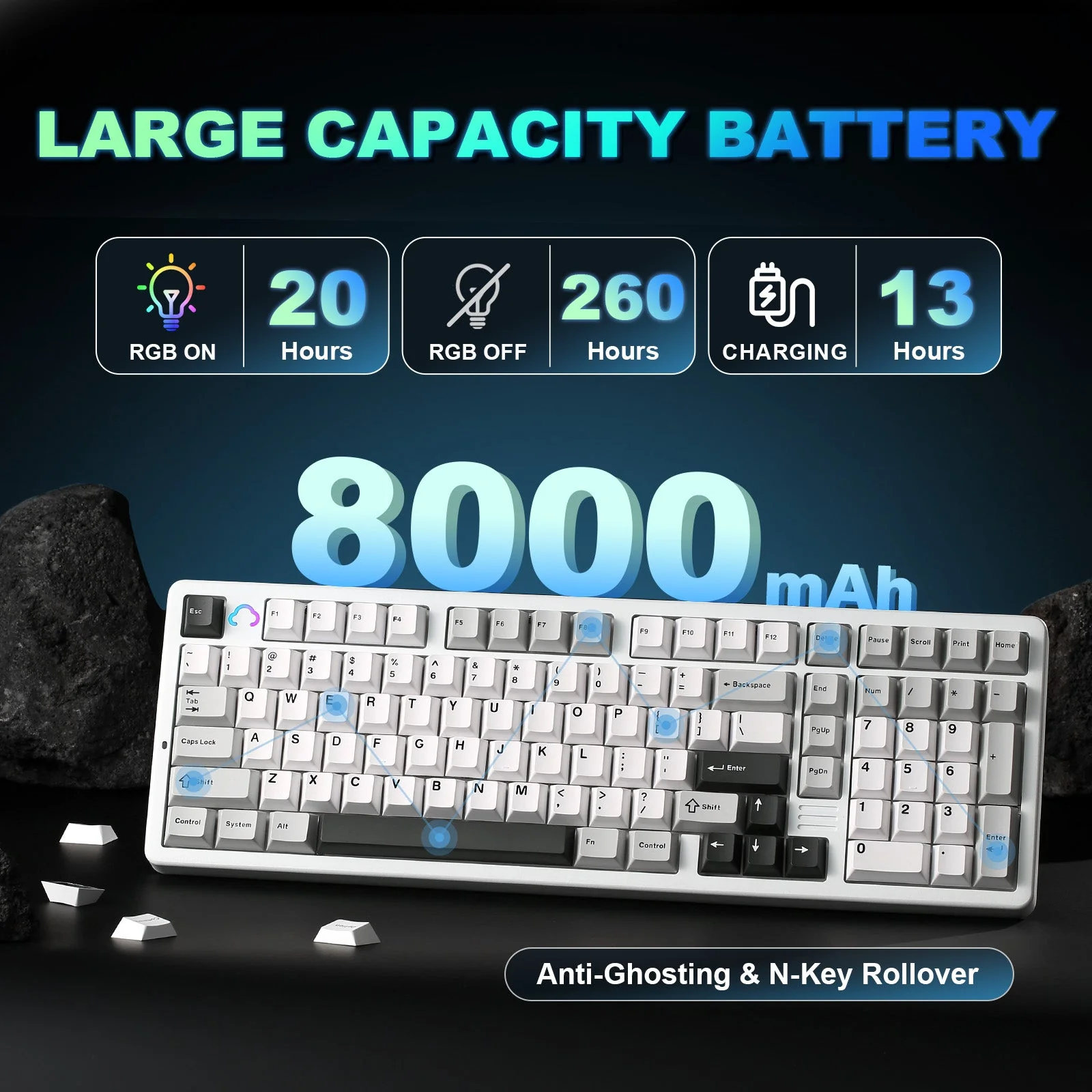 YUNZII AL98 QMK/VIA Hot-Swap Wireless Aluminum Mechanical Gaming Keyboard - Image 5