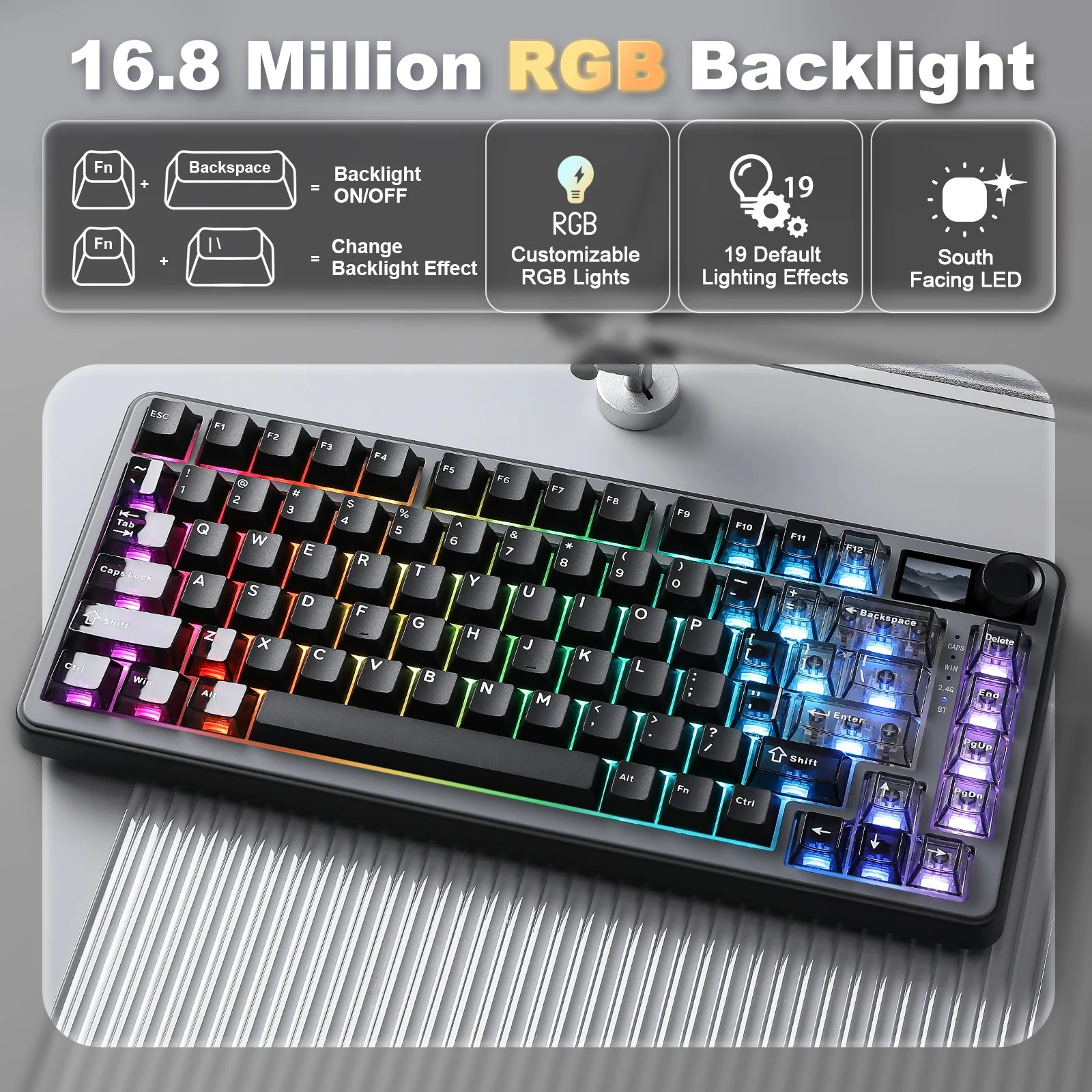 YUNZII B75 PRO MAX QMK/VIA Knob TFT Screen Wireless Mechanical Keyboard - Image 13
