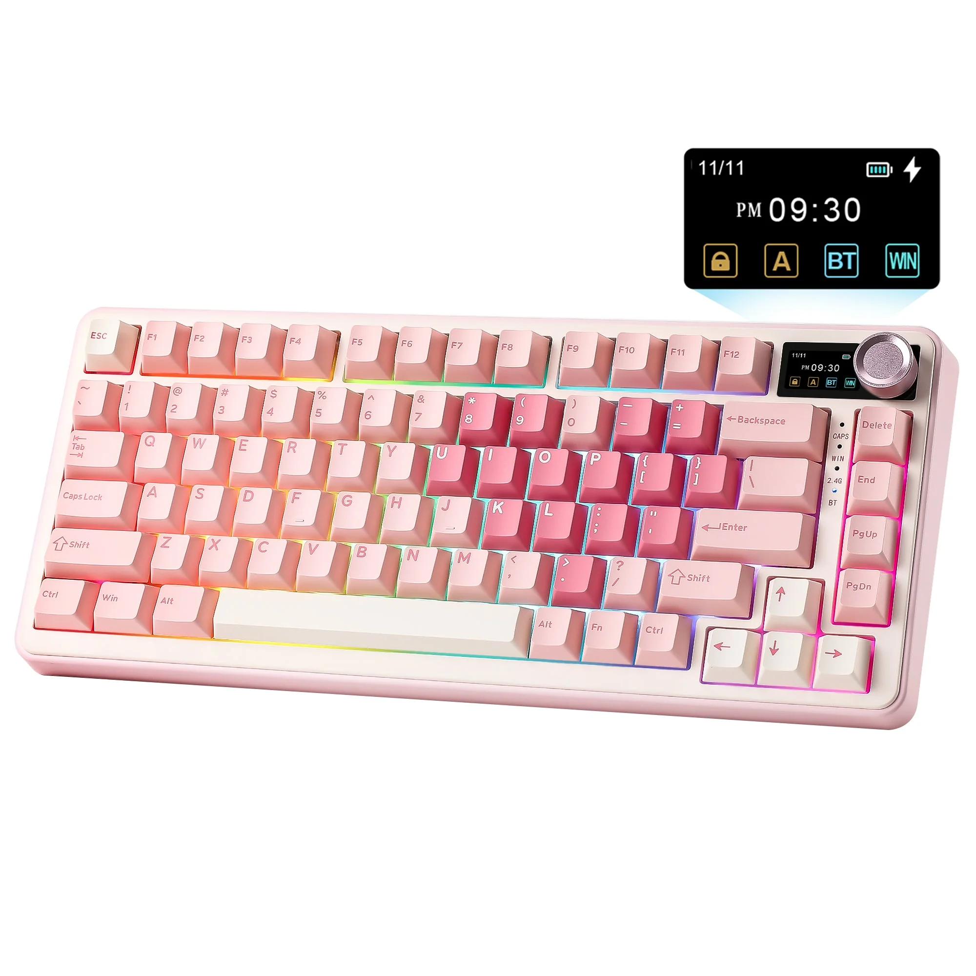 YUNZII B75 PRO MAX QMK/VIA Knob TFT Screen Wireless Mechanical Keyboard - Image 4