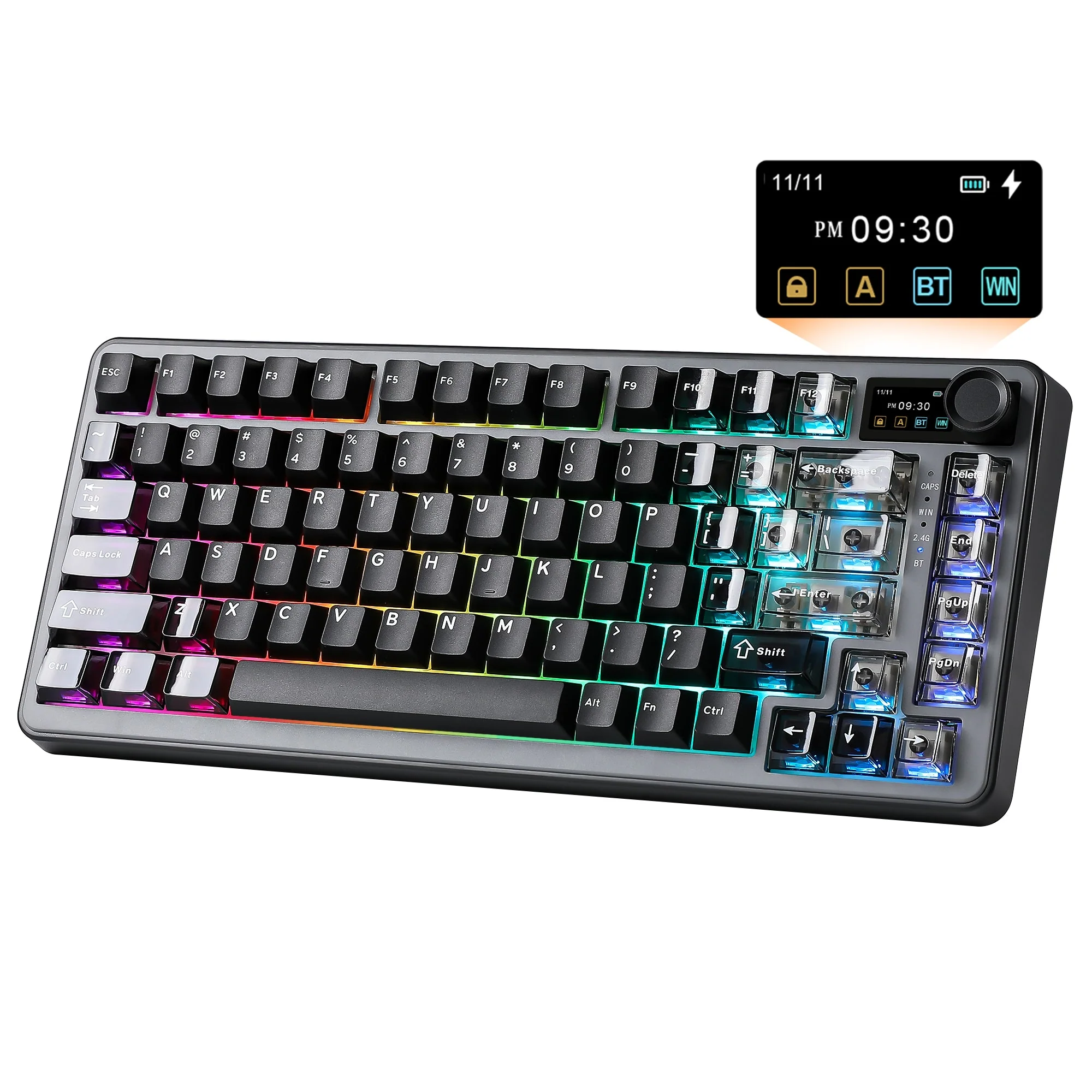 YUNZII B75 PRO MAX QMK/VIA Knob TFT Screen Wireless Mechanical Keyboard - Image 5