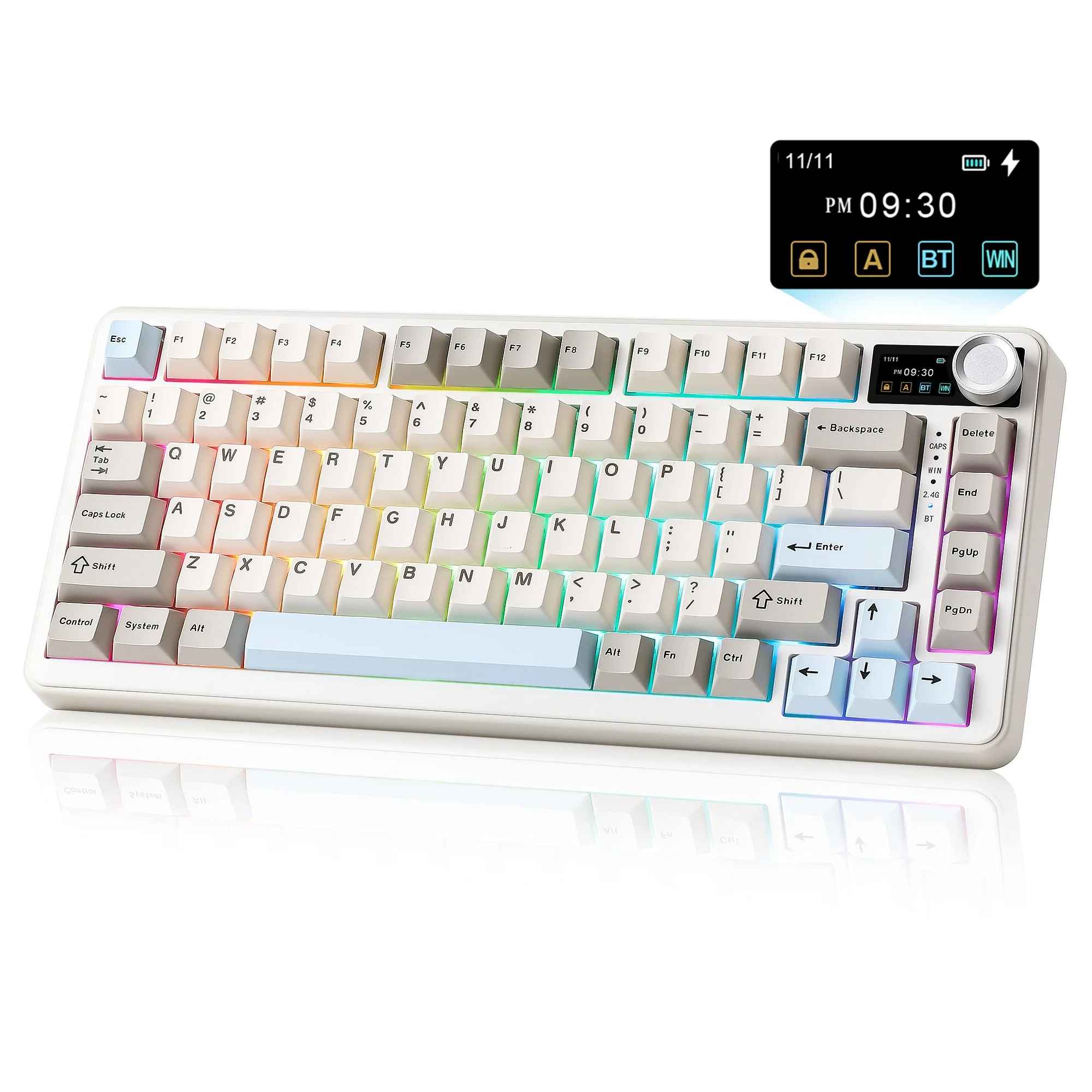 YUNZII B75 PRO MAX QMK/VIA Knob TFT Screen Wireless Mechanical Keyboard - Image 6