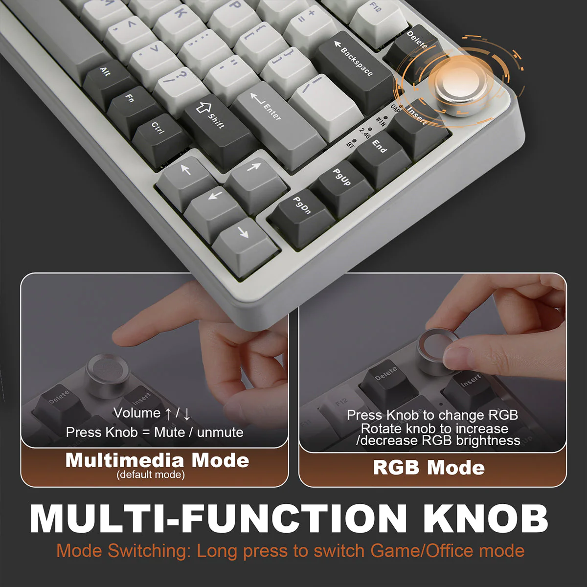 YUNZII B75 Pro Tri-Mode Hot-Swap Wireless Mechanical Keyboard - Image 13