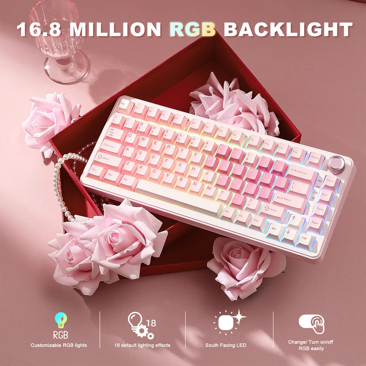 YUNZII B75 Pro Tri-Mode Hot-Swap Wireless Mechanical Keyboard - Image 29