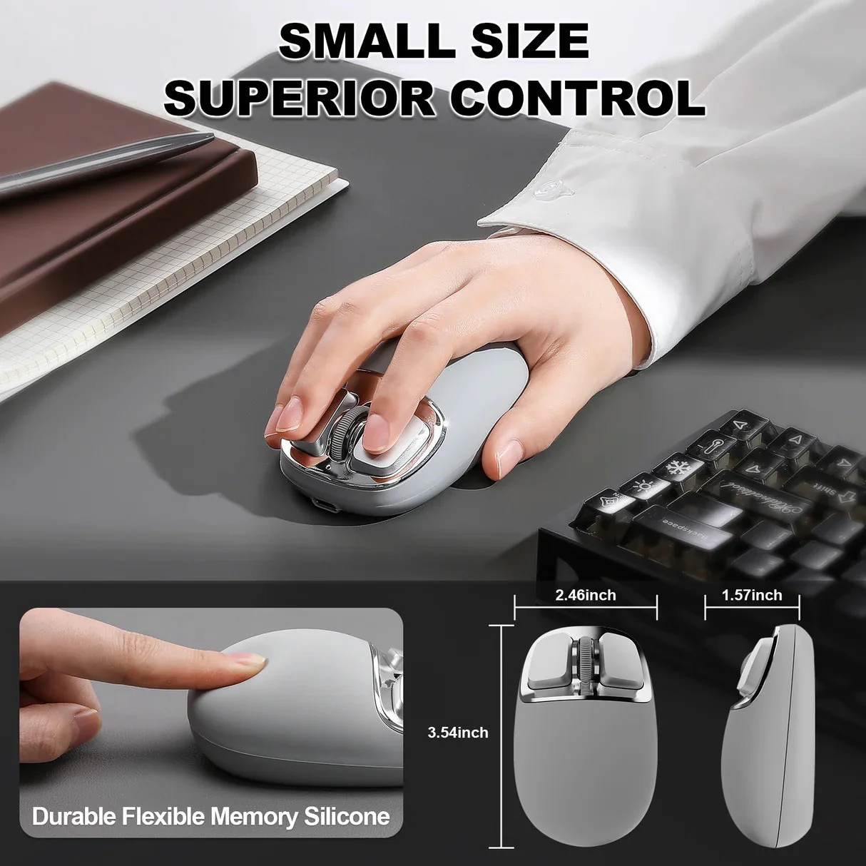 YUNZII C1 Silicone Tri-Mode Wireless Custom Mouse - Image 16