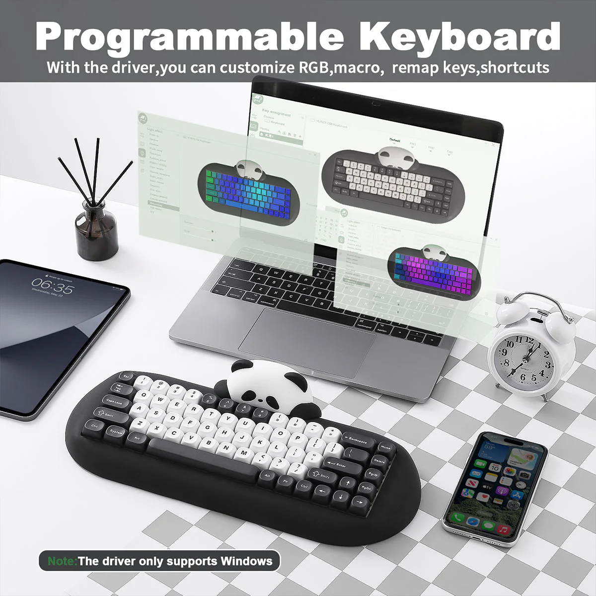 YUNZII C68 Panda Hot-Swap Wireless Mechanical Keyboard Panda Switch - Image 10