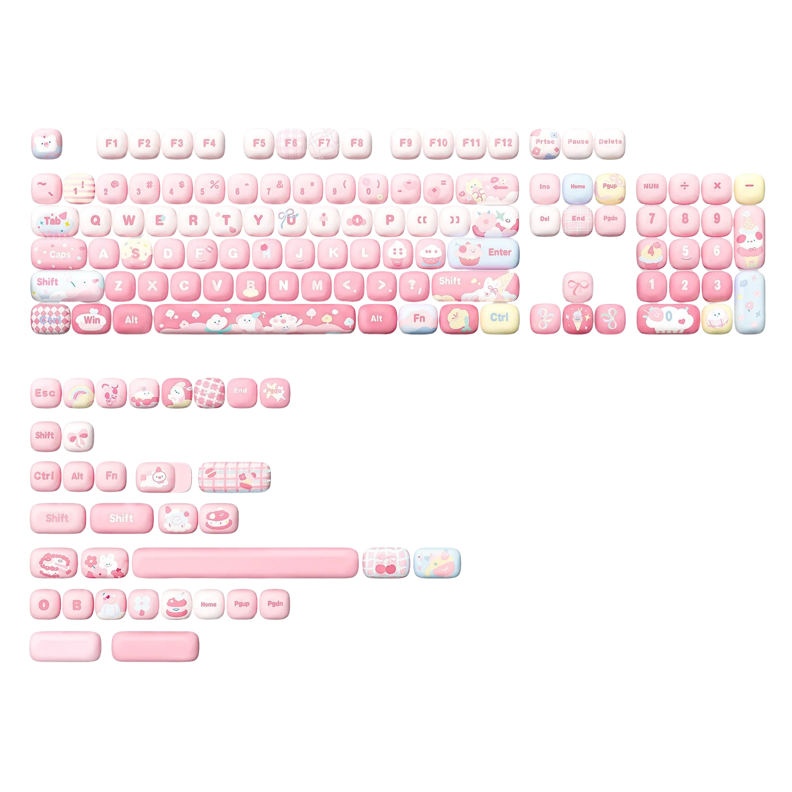 YUNZII Ice Cream MOG Profile PBT Keycap Set - 138 keys