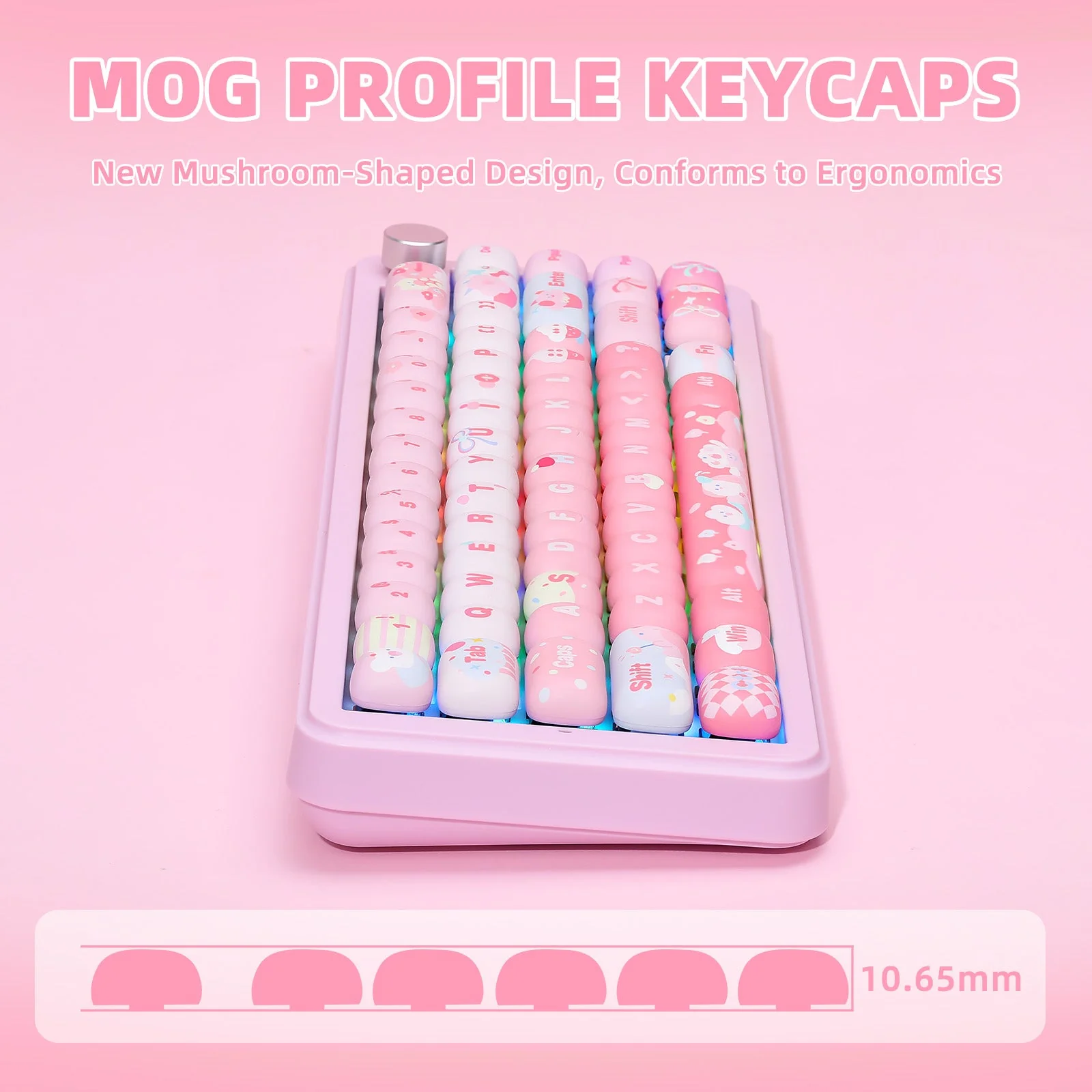 YUNZII Ice Cream MOG Profile PBT Keycap Set - 138 keys - Image 7