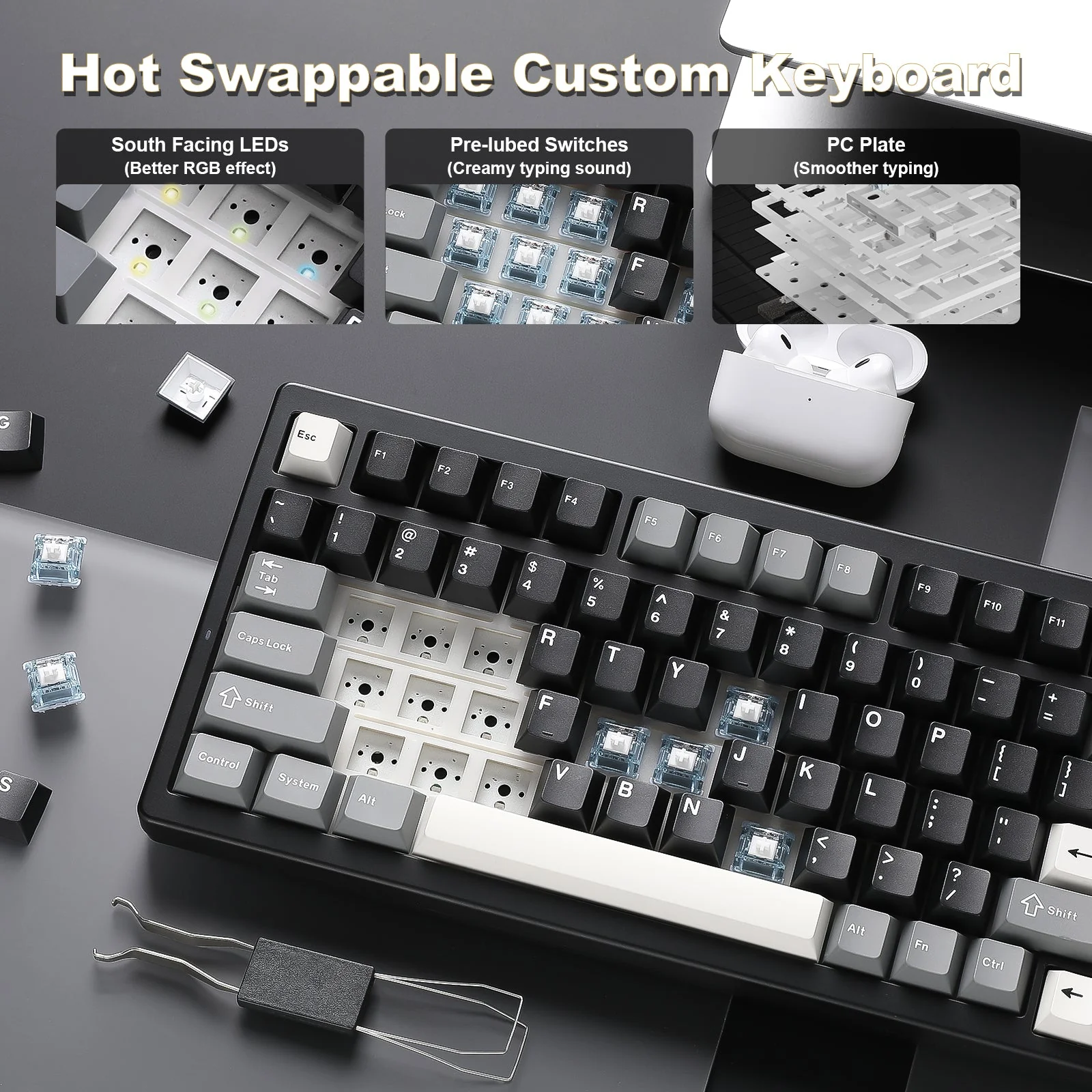 YUNZII IF99 QMK/VIA Full Size Wireless Mechanical Keyboard with LCD Screen - Image 11