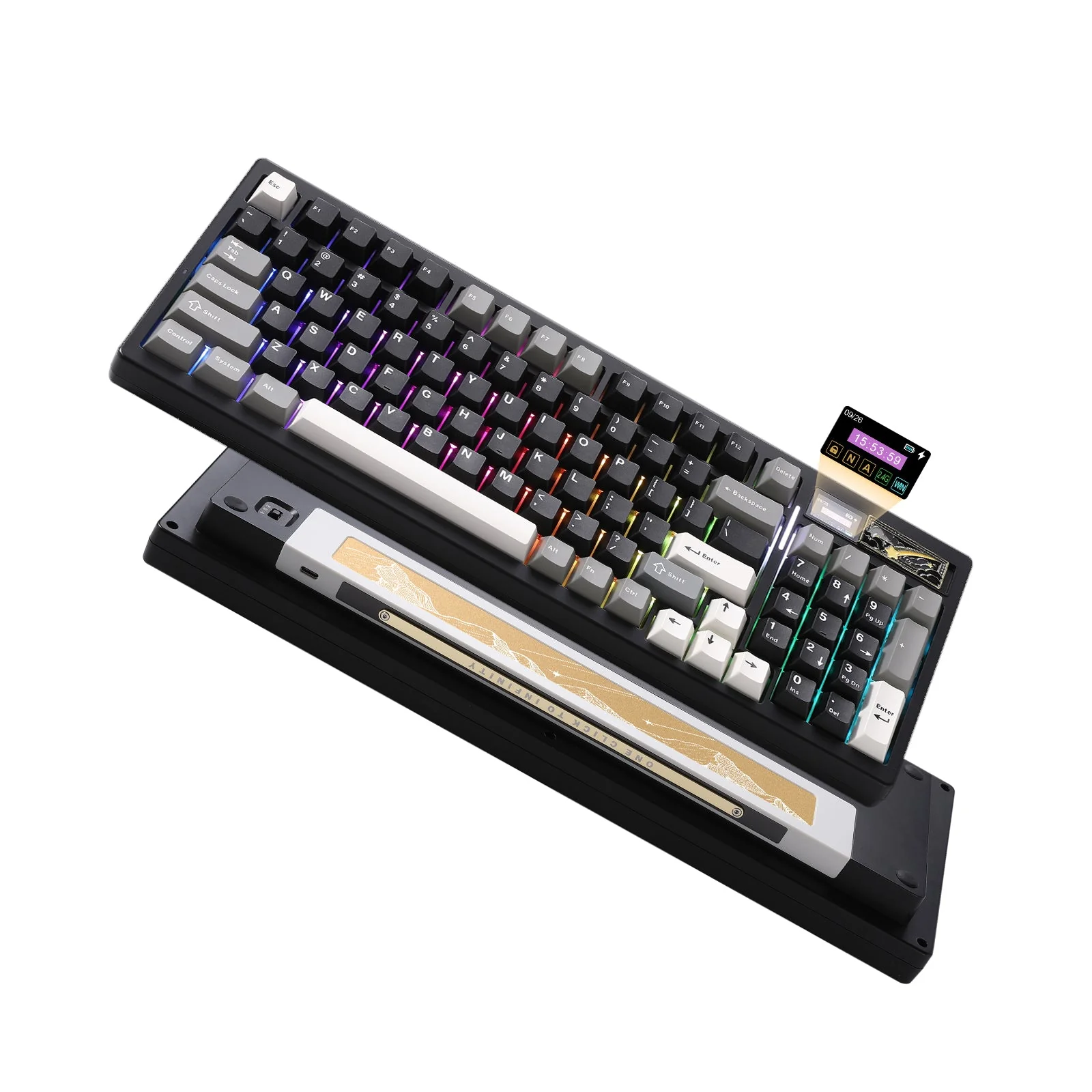 YUNZII IF99 QMK/VIA Full Size Wireless Mechanical Keyboard with LCD Screen - Image 6
