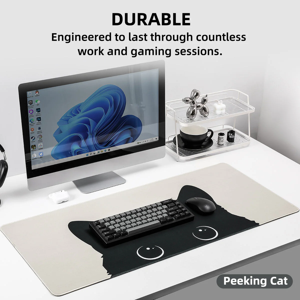 YUNZII Full Size Desk Mat 900x400x3mm Cat Mousepad - Image 3