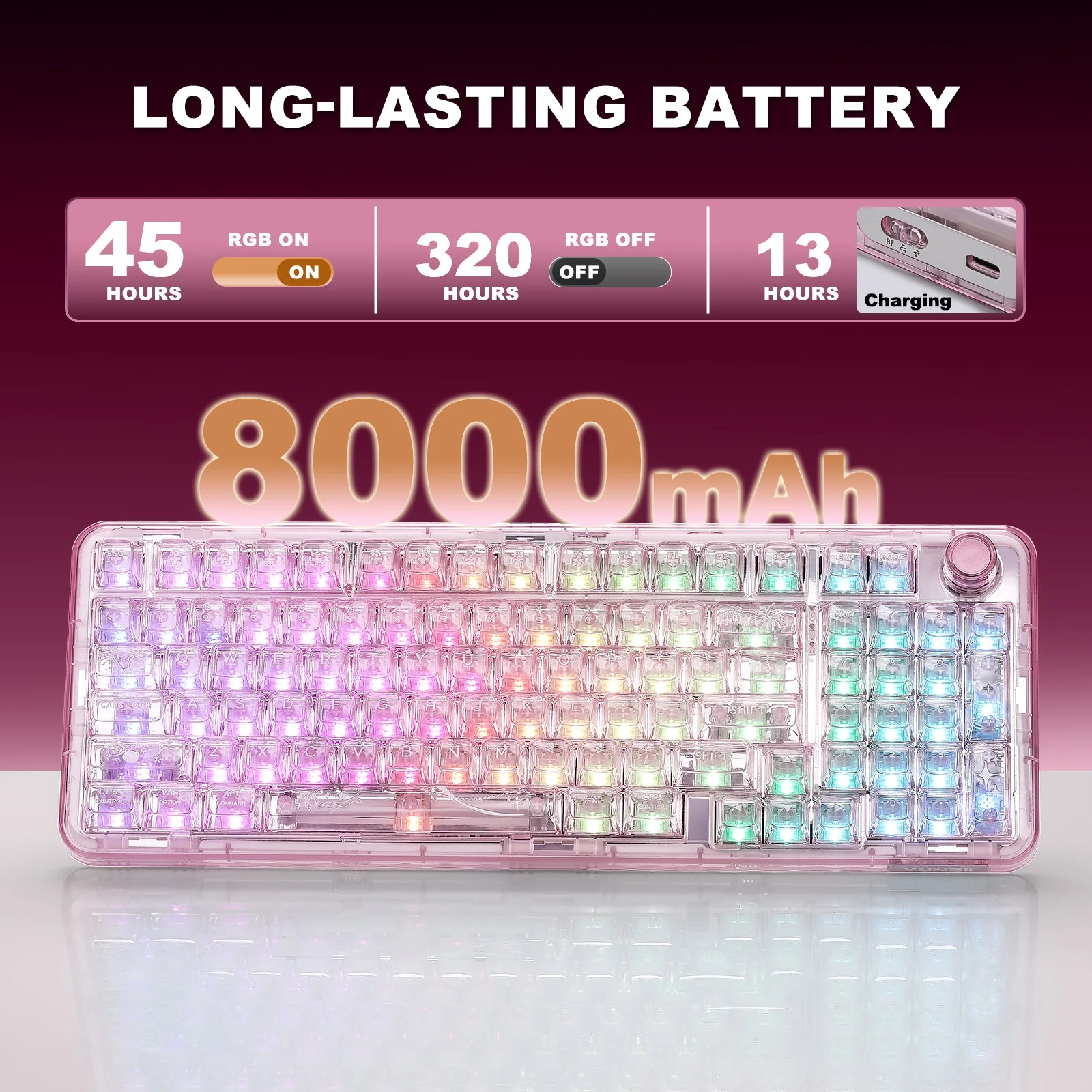 YUNZII X98 Transparent QMK/VIA Wireless Mechanical Keyboard - Image 11