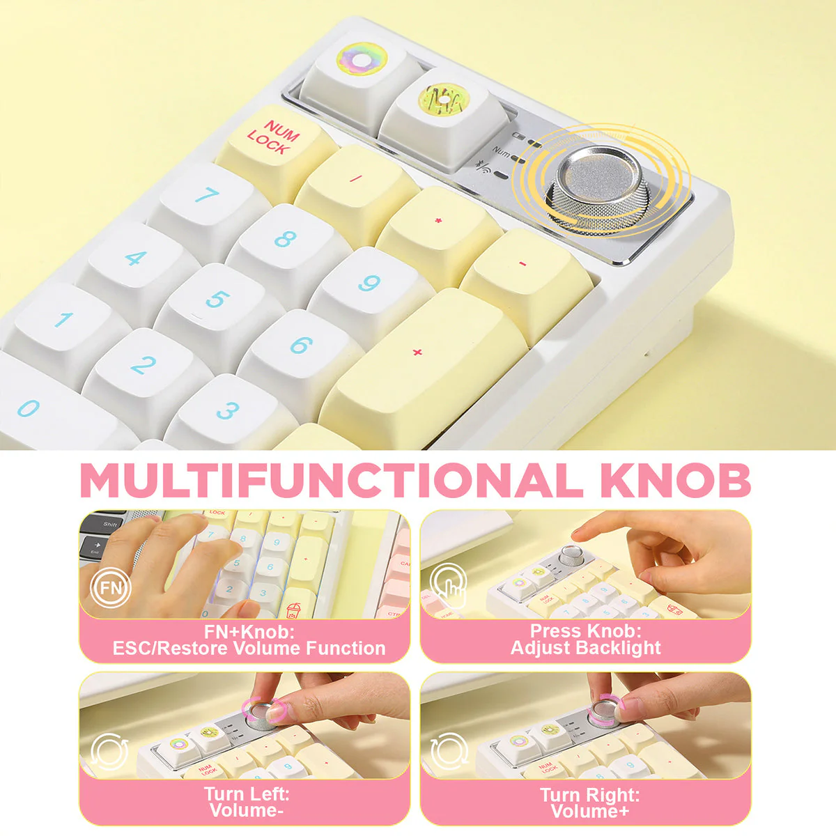 YUNZII YZ19 Gasket Wireless Mechanical Knob Numeric Keyboard Numpad - Image 33
