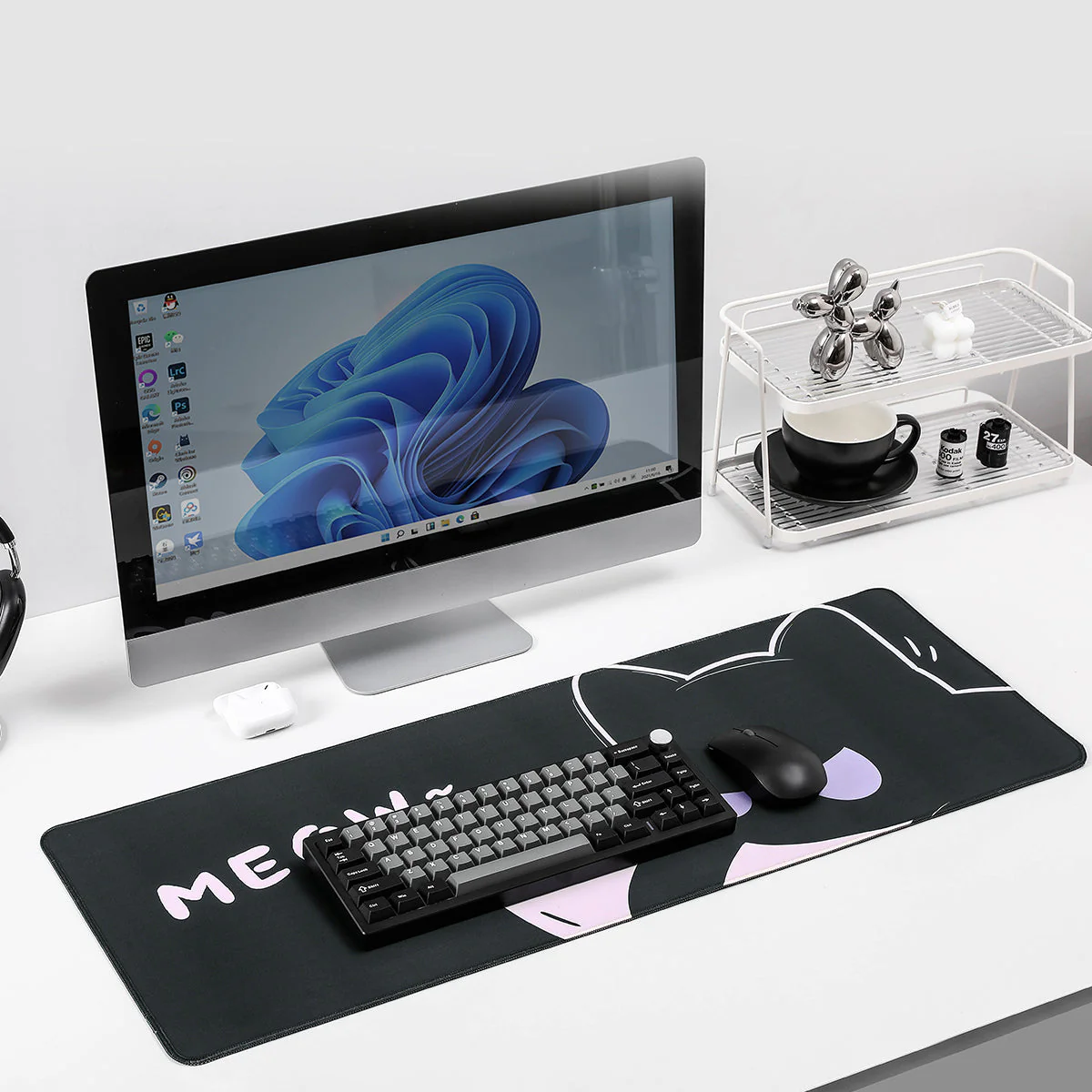 YUZNII Oversized Cartoon Kitten Desk Mat 800x300x3mm Mousepad - Image 8